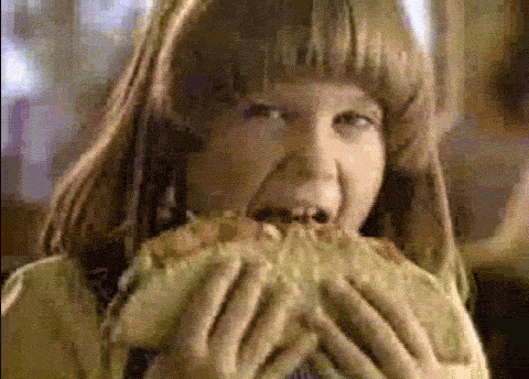 吃 商业的 女孩 微笑 墨西哥煎玉米卷 饿 玉米饼