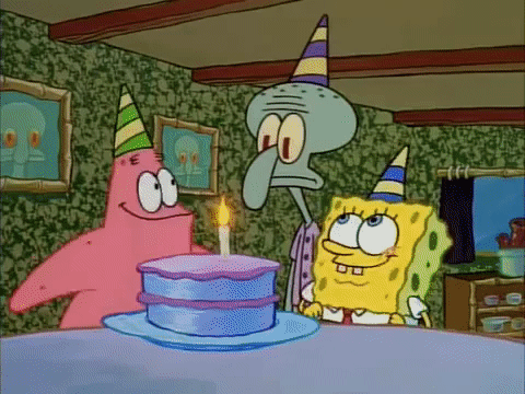 海绵宝宝 SpongeBob 章鱼哥 派大星 生日快乐 庆祝 寿星 海马 置身事外 冷漠脸 神经病