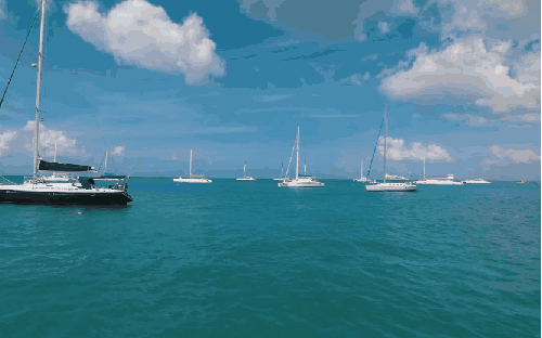 多米尼加共和国 帆船 海洋 白云 纪录片 蓝天 蓬塔卡纳 风景