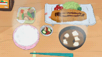 美食 热气 餐桌 动漫