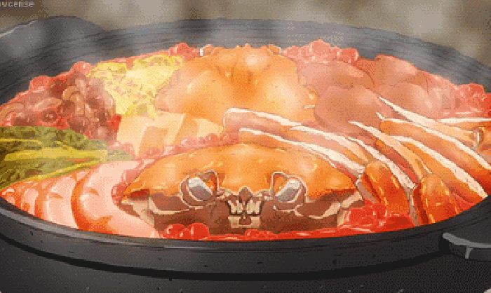 火锅 螃蟹 食物 红色