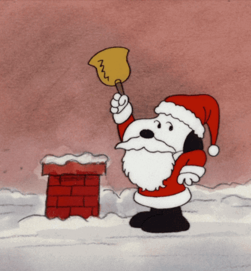 史努比 圣诞老人 喇叭 白雪