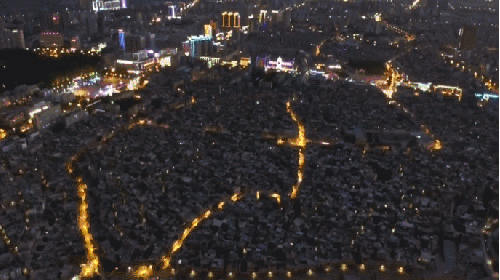 喀什市 夜景 新疆 灯 纪录片 航拍中国 马路