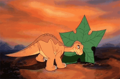 恐龙 玩耍 睡觉 树叶