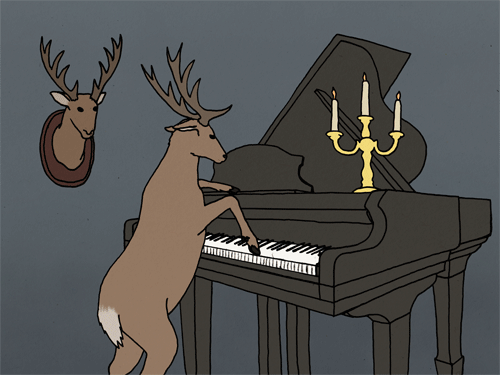 有趣的 音乐 鹿 可爱的 动物 动物 钢琴 Lulz