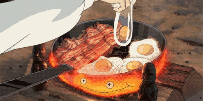 卡通 火焰 移动城堡 鸡蛋 肉片