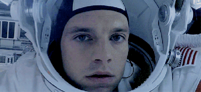 Sebastian Stan 太空服 宇航员 眨眼