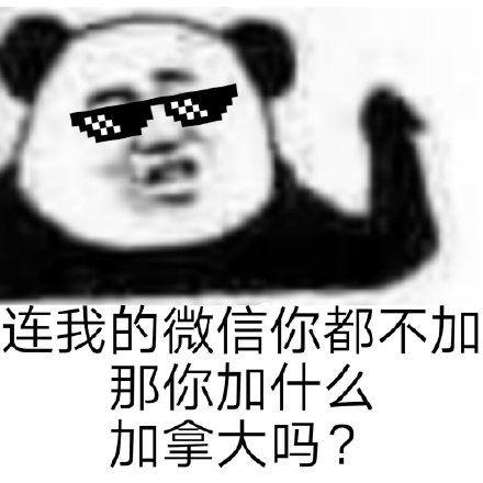 暴漫 熊猫头 连我的微信都不加 谐音梗 搞怪 逗