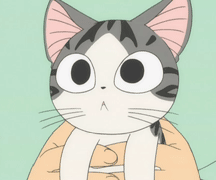 动画 卡通 猫猫 好奇眨眼睛的起司猫