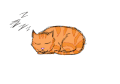 睡美人 动画 睡觉  橙色的猫