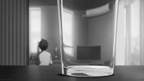 冰菓 折木奉太郎 黑白照片 杯子 倒水 气泡  二次元