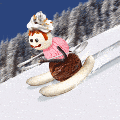 滑雪 可爱 雪地 卡通