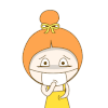 卡通 女孩 生病 咳嗽