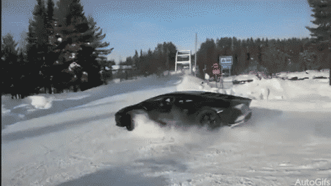 兰博基尼 Lamborghini 雪地 失误