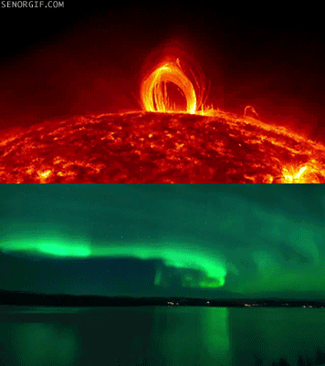 北极光 northern lights nature 太阳 爆炸 高温 对比 自然 美景 变幻 奇观 星空 渐变