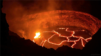 火山 火 烫 危险