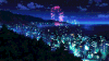 城市 夜景 烟花 动漫