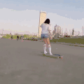 美女 滑板 帅气 妩媚 秀发