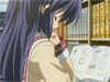 clannad 剪刀 图书馆 看书