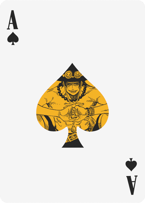 扑克 黄色 黑白 A