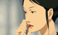 今敏 二次元 动漫 美女 打电话