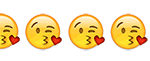 emoji 循环 一排 飞吻