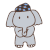默默象 无聊 晃悠 可爱