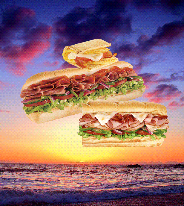 三明治 sandwich food 海边 黄昏