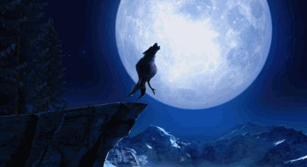 月亮 月圆夜 狼人 山崖