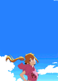 动漫 女孩 长发 蓝天白云