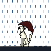 动漫 搞笑 狗狗 雨中 等待