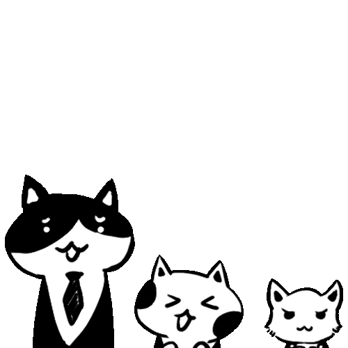 三只猫咪 笑眯眯 可爱 领带