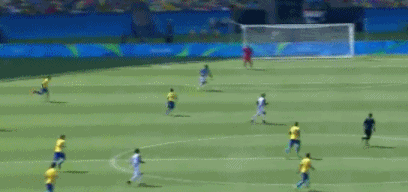 奥运会 里约奥运会 男足 半决赛 巴西 洪都拉斯 赛场瞬间 后卫 失误 内马尔 单刀 进球