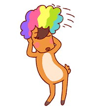 鹿 跳舞 彩虹头发