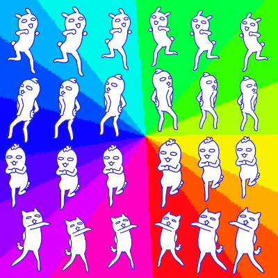 神经猫 跳舞 彩色 闪动 搞笑