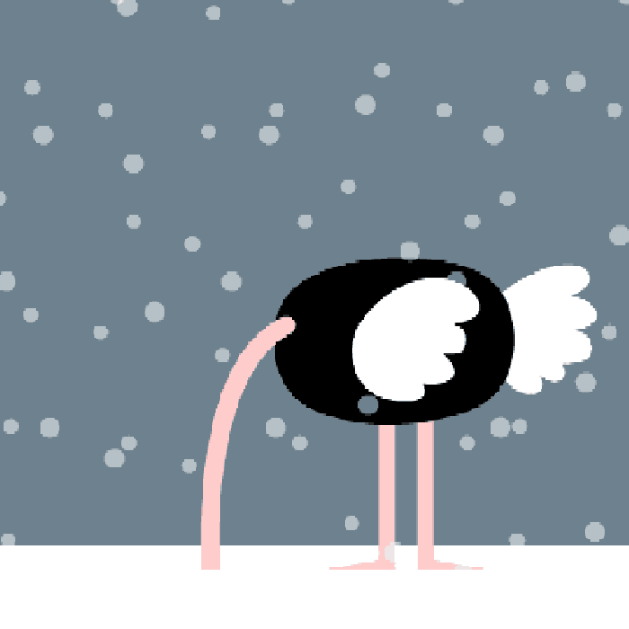 鸵鸟变身圣诞老人 卡通 下雪 萌萌哒