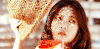 美女 帽子 吃西瓜 时尚