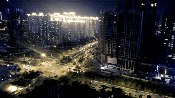城市  夜晚  高楼大厦  街道  车流  灯光
