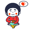 爱心 吃东西 女孩 脸红
