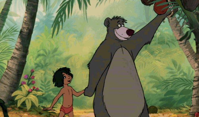 迪士尼 GIF 友谊 电影海报 GIF集 布鲁 生活必需品 莫格利 是的人 丛林之书
