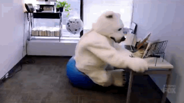 北极熊 办公室 摔倒 搞笑 星期一 不想上班 周一