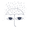 雨伞 眼睛 动漫 素描
