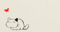 简笔画 小猫 蝴蝶 摔倒