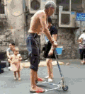 老人 摔跤 搞笑 光膀子