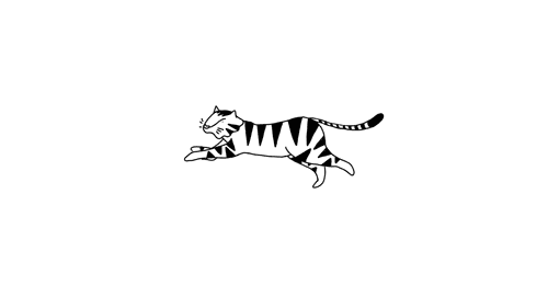 老虎 tiger 卡通 跑