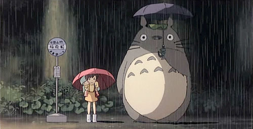 宫崎骏 动漫 下雨 雨伞