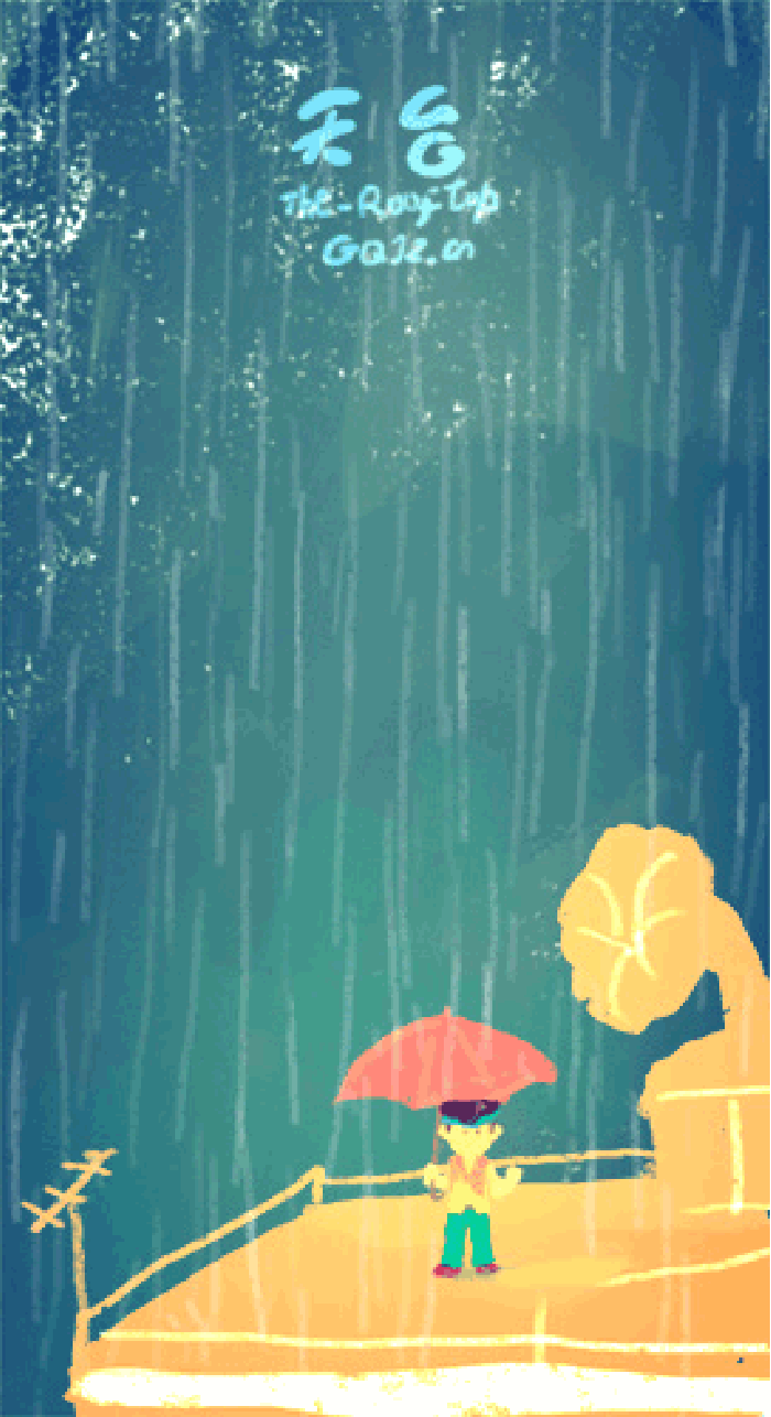 雨 插图 打雨伞 钢琴