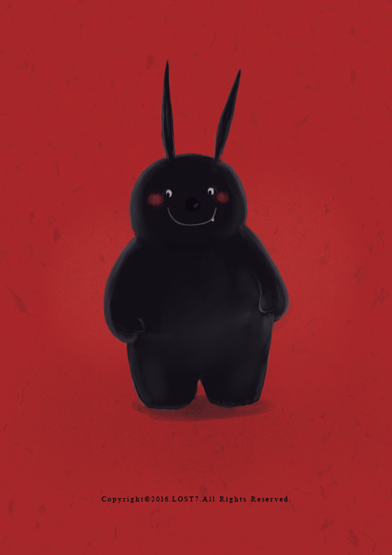 黑色的 兔子 胖胖的 可爱