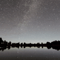 星空 夜晚 星星 水