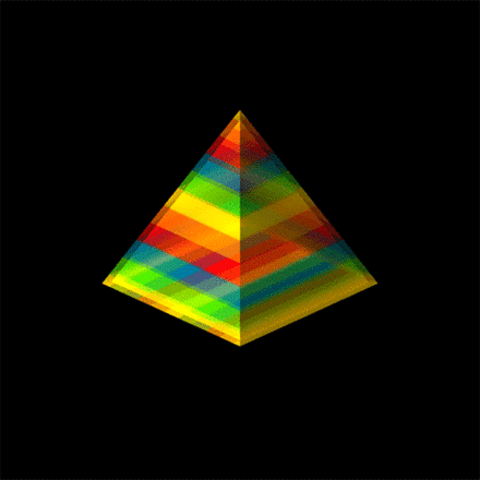 三角菱 催眠 动效 金字塔 彩虹色 循环 三维 旋转 艺术设计